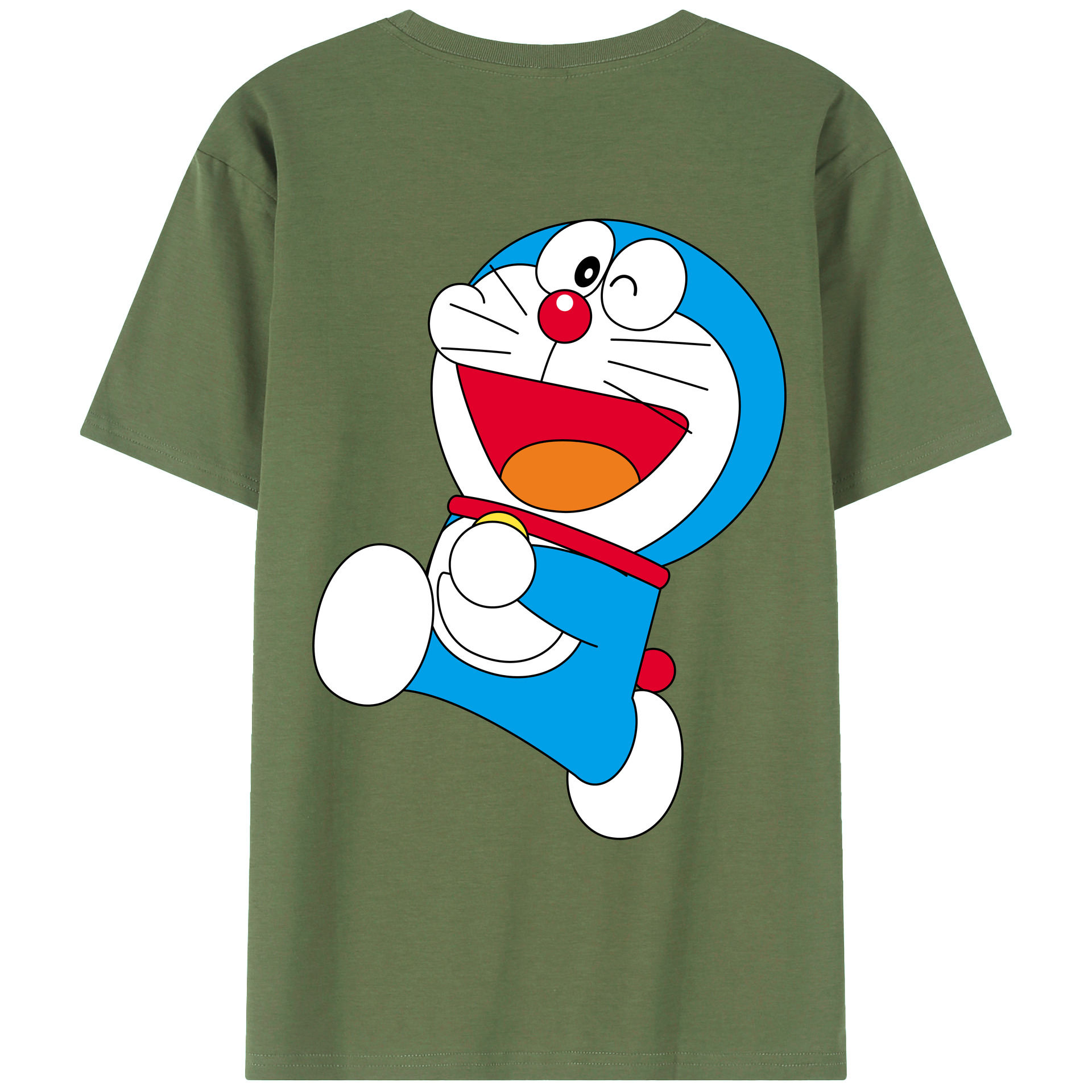 （画像用） ドラえもん Doraemon 綿100％ メンズ半袖Tシャツ（バックプリント） 通気性